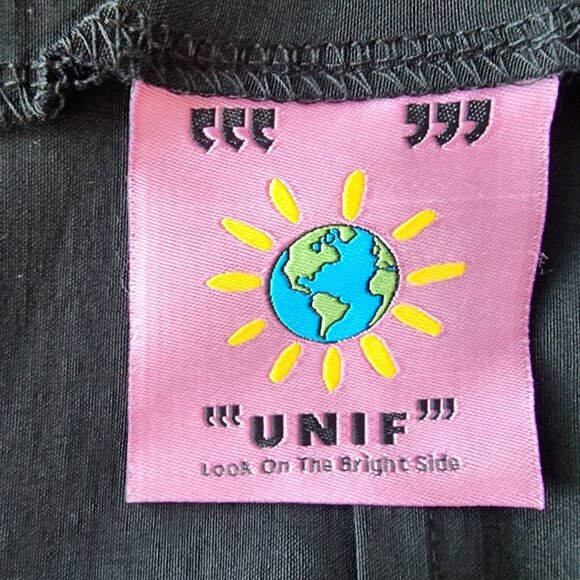 UNIF Womens XS Dress O-Ren Bodycon Embroidered Dragon Mini Black Fitted Party - Picture 9 of 13